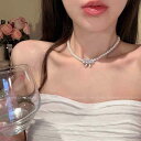 レディース ファッション レディース オシャレ 綺麗 アクセサリー 感情的 パールリボン ネックレス フレンチ ハイエンド 鎖骨 チェーン チョーカー ドレス ...