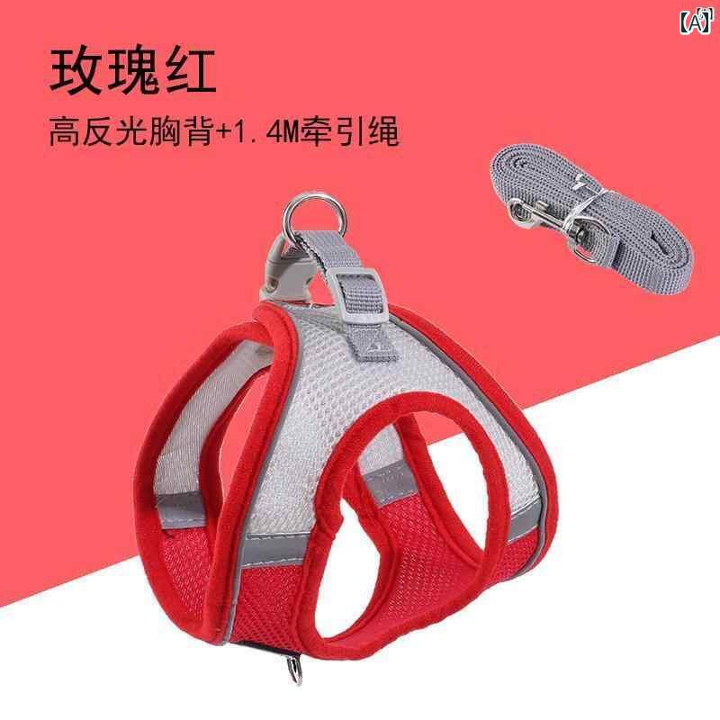 ペット 猫 牽引 ロープ 小型 外出 軽量 便利 離脱 防止 ウサギ 通気性