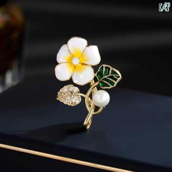 ユニセックス 男性 レディース アクセサリー オシャレ ハイエンド レトロ フラワー ブローチ 露出 防止 ドレス アクセサリー パール ピン スーツ コサージュ レディース