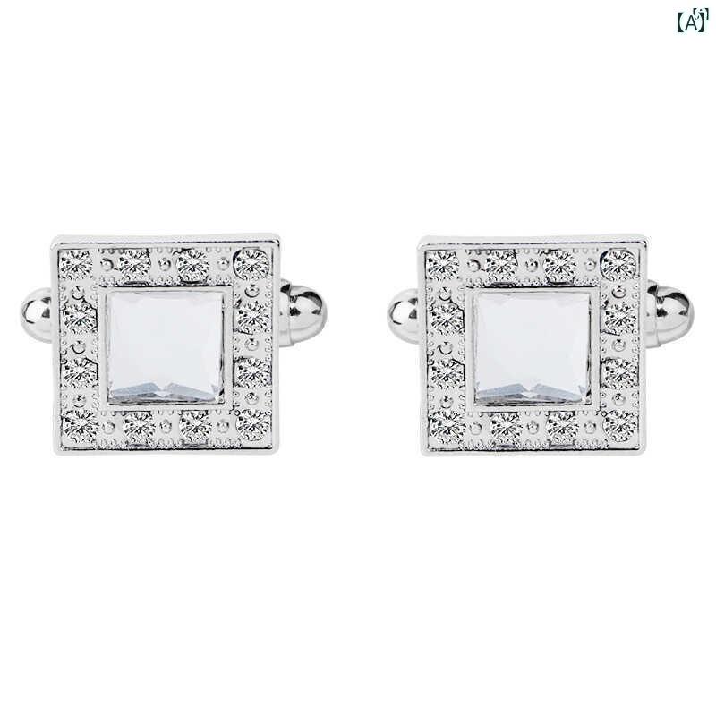 ユニセックス 男性 レディース アクセサリー オシャレ カフス フランス オーストリア ジルコン カフ ネイル シンプル ブルー レッド ボタン クラウン パレット