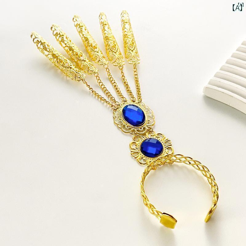 ユニセックス 男性 レディース アクセサリー オシャレ ロング ネイルセット ダンス インド ベリーダン..