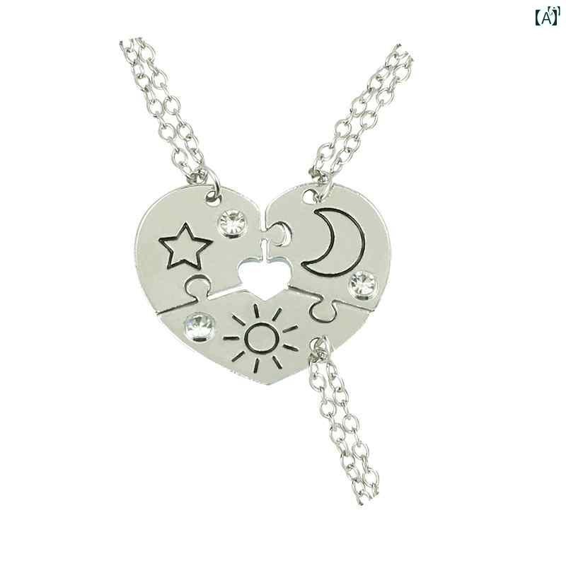 ユニセックス 男性 レディース アクセサリー オシャレ 三日月 スター ネックレス ペンダント 手織り ブレスレットットット ット 日 月 五芒星 ユニセックス