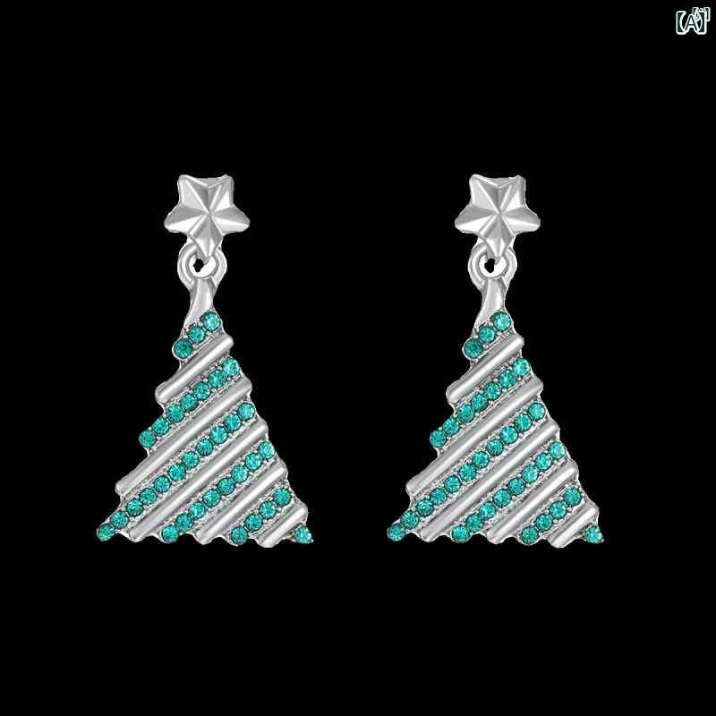 ユニセックス 男性 レディース アクセサリー オシャレ 個性 お祝い 誇張 クリスマス ツリー イヤリング..