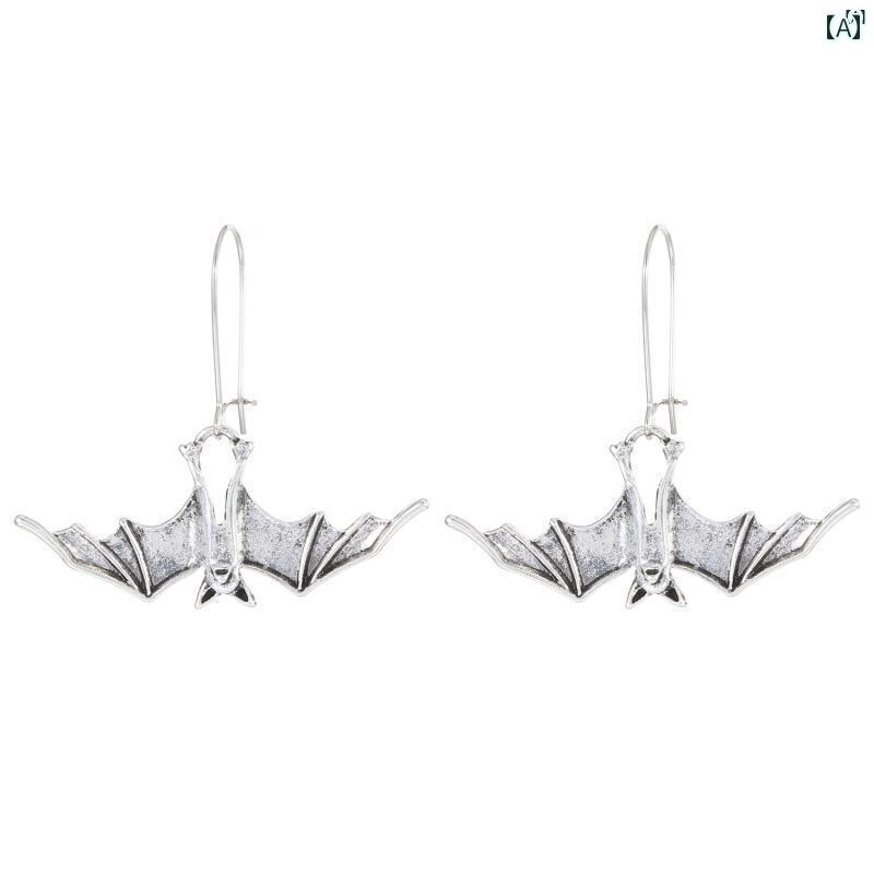 ユニセックス 男性 レディース アクセサリー オシャレ レトロ ゴシック コウモリ ペンダント イヤリング レディース ジュエリー シンプル ロック ギフト
