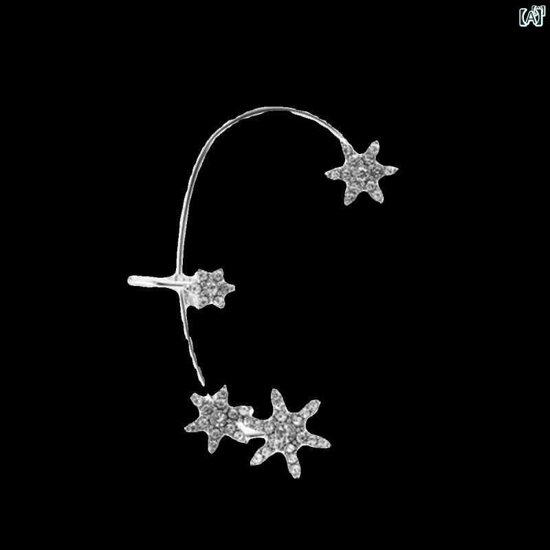 ユニセックス 男性 レディース アクセサリー オシャレ スノーフレーク イヤーフック ノンホール ピアス イヤー クリップ 通勤用 ギフト