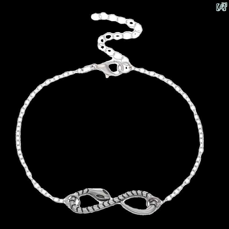 ユニセックス 男性 レディース アクセサリー オシャレ ゴシック ダーク チタン鋼 スネークブレスレット..