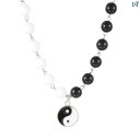 ユニセックス 男性 レディース アクセサリー オシャレ 中国 イン 太極拳 ネックレス レディース シンプル ファッション ブラック ホワイト ビーズ 鎖骨 チェーン 陰陽