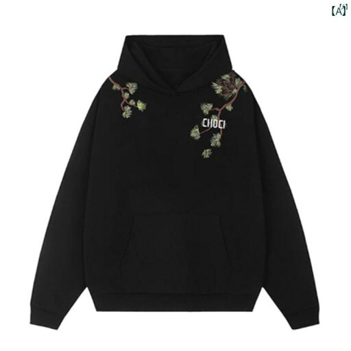 メンズ ファッション カジュアル 秋冬 男性用 ウェルカム パイン 刺繍 フード付き スウェットシャツ ヘビー スティッフ プルオーバー アメリカン ストリート オーバー サイズ ジャケット メンズ ファッション カジュアル 秋冬 男性用 ウェルカム パイン 刺繍 フード付き スウェットシャツ ヘビー スティッフ プルオーバー アメリカン ストリート オーバー サイズ ジャケット