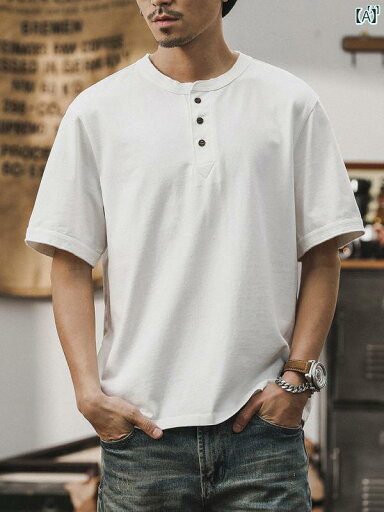 メンズ カジュアル 男性 オシャレ アメリカン レトロ Tシャツ メンズ 半袖 夏 カジュアル コットン 320 グラム ヘビーウェイト ポロシャツ 男性用 メンズ カジュアル 男性 オシャレ アメリカン レトロ Tシャツ メンズ 半袖 夏 カジュアル コットン 320 グラム ヘビーウェイト ポロシャツ 男性用