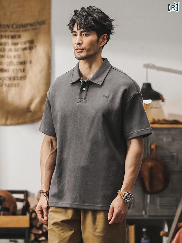 メンズ　カジュアル　男性　オシャレ かっこいい 薄手 メンズ ポロシャツ 半袖 Tシャツ 夏たり 大きいサイズ 五分袖