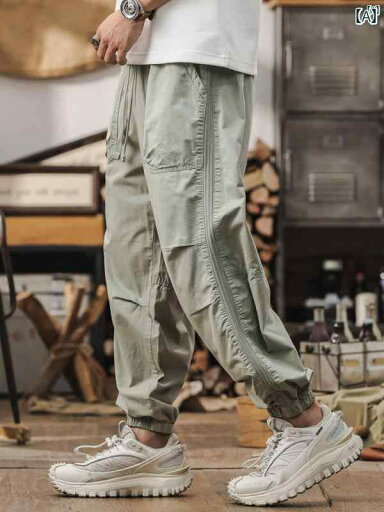 メンズ カジュアル 男性 オシャレ アメリカ 薄手 オーバー オール メンズ 夏 ワイド レッグ 快適 アンクル タイ カジュアル パンツ メンズ カジュアル 男性 オシャレ アメリカ 薄手 オーバー オール メンズ 夏 ワイド レッグ 快適 アンクル タイ カジュアル パンツ
