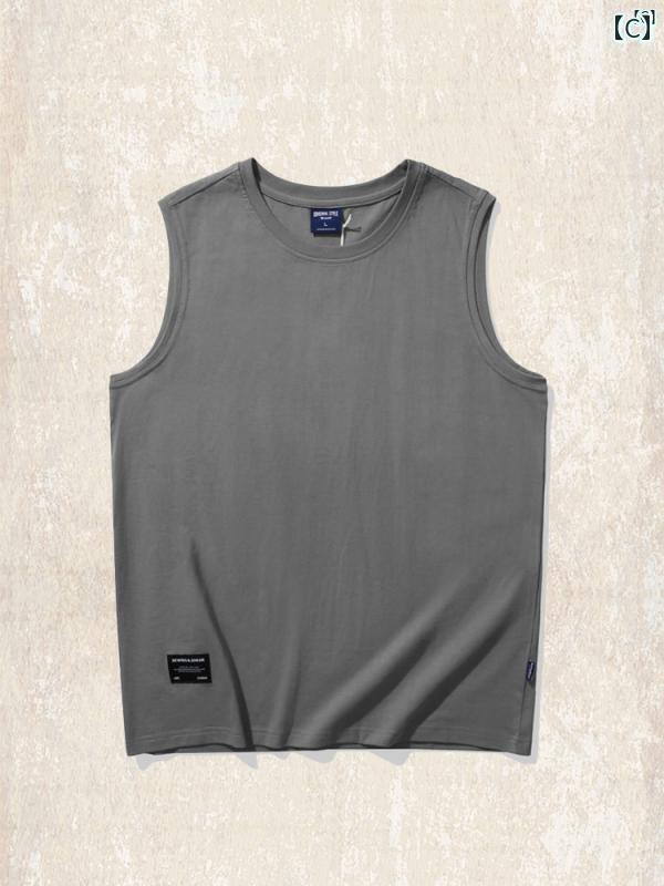 メンズ　カジュアル　男性　オシャレ アメリカン レトロ ヘビーウェイト チョッキ メンズ ベスト 夏 フィットネススポーツ トップ コットン ノースリーブ Tシャツ