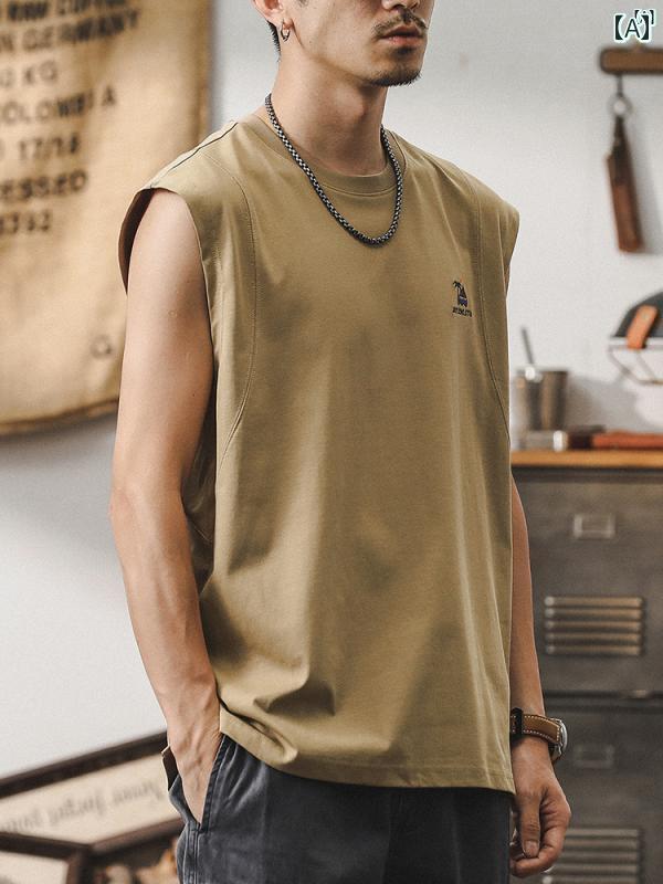 メンズ　カジュアル　男性　オシャレ ジェイ レノ アメリカン レトロ フィットネス コットン メンズ ベ..