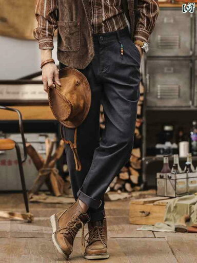 メンズ カジュアル 男性 オシャレ 秋 アメリカン レトロ 厚手 オーバー オール 男性用 ストレート 九分丈 パンツ シンプル カジュアル メンズ カジュアル 男性 オシャレ 秋 アメリカン レトロ 厚手 オーバー オール 男性用 ストレート 九分丈 パンツ シンプル カジュアル