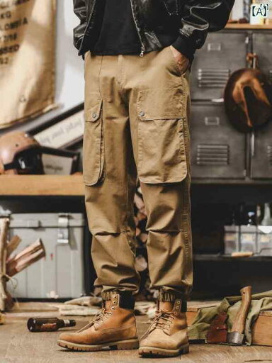 メンズ カジュアル 男性 オシャレ ジェイ レノ アメリカン レトロ オーバー オール マルチ ポケット パラシュートパンツ 男性 秋 カジュアル ズボン メンズ カジュアル 男性 オシャレ ジェイ レノ アメリカン レトロ オーバー オール マルチ ポケット パラシュートパンツ 男性 秋 カジュアル ズボン