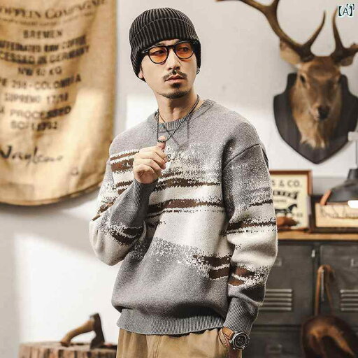 メンズ カジュアル 男性 オシャレ アメリカ 7 640グラム 重い レトロ セーター 男性用 冬 ラウンドネック 厚手 ジャケット メンズ カジュアル 男性 オシャレ アメリカ 7 640グラム 重い レトロ セーター 男性用 冬 ラウンドネック 厚手 ジャケット