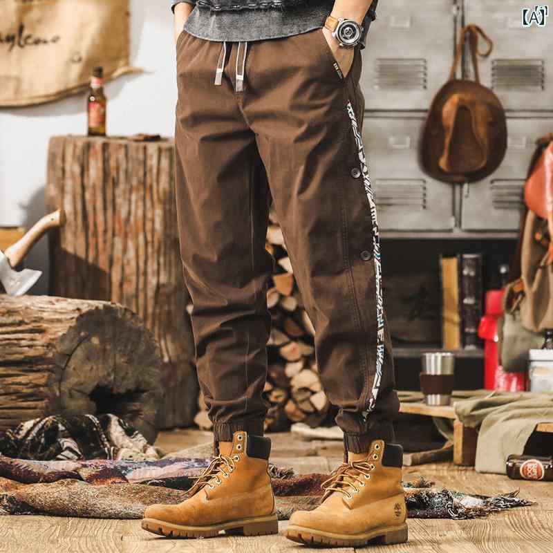 メンズ　カジュアル　男性　オシャレ ジェイ レノ ウイグル コーマ コットン ワークパンツ メンズ 秋冬 アメリカン レトロ カジュアル パンツ