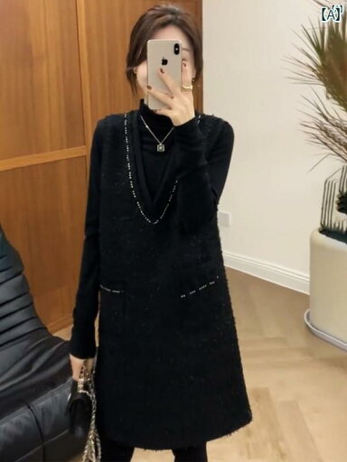 レディース オシャレ レディース ファッション 上品 秋冬 社交界 小柄 香り 良い ベスト ドレス フェミニン ハイエンド ストレート ミドル丈 レディース オシャレ レディース ファッション 上品 秋冬 社交界 小柄 香り 良い ベスト ドレス フェミニン ハイエンド ストレート ミドル丈