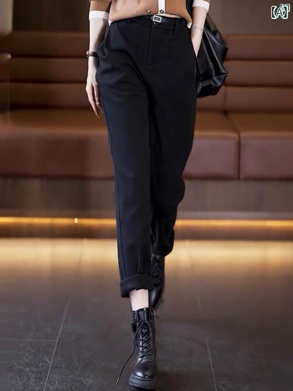 レディース オシャレ　レディース　ファッション　上品 厚手 ウール パンツ レディース 秋冬 カジュア..