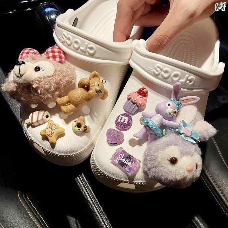 ファッション ファッション小物 小物 オシャレ クロックス diy 下駄 ぬいぐるみ かわいい アクセサリー レディース 靴 花 装飾 アッパー バックル