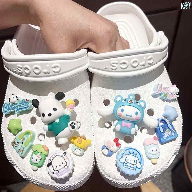 ファッション ファッション小物 小物 オシャレ 靴 アクセサリー 新しく クロックス DIY アッパー 装飾 穴 フラワー シューズ バックル