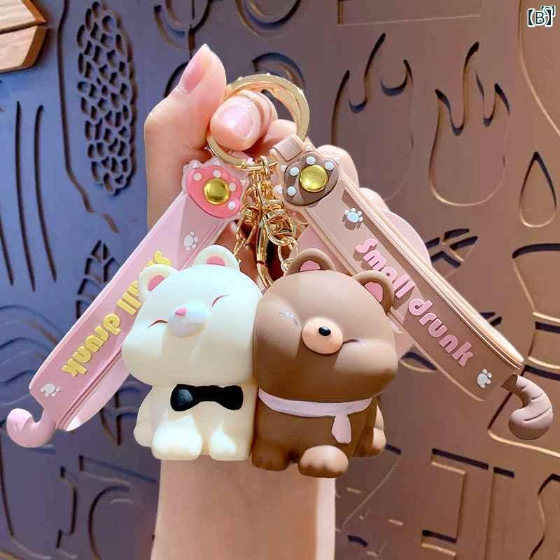 ファッション　ファッション小物　小物　オシャレ かわいい 犬 ステッカー カップル キーホルダー 磁気 吸引歳 形 スクール バッグ 車 ペンダント ギフト ボーイフレンド ガールフレンド