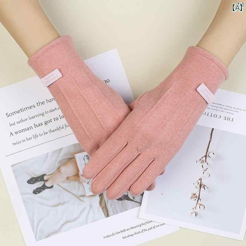 ファッション　ファッション小物　小物　オシャレ 秋冬 イミテーション ウサギ ベルベット 手袋 屋外 ..