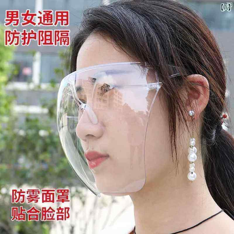 ファッション　ファッション小物　小物　オシャレ フルフェイス 透明 保護 ヘルメット レイン マスク ..