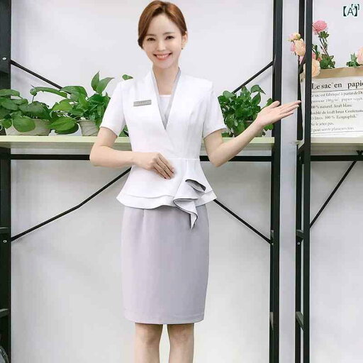 レディース チュニック オシャレ 仕事着 かわいい 美容室 マネージャー ホテル フロント プロ スーツ フェミニン 美容師 作業着 半袖 2点 夏 レディース チュニック オシャレ 仕事着 かわいい 美容室 マネージャー ホテル フロント プロ スーツ フェミニン 美容師 作業着 半袖 2点 夏