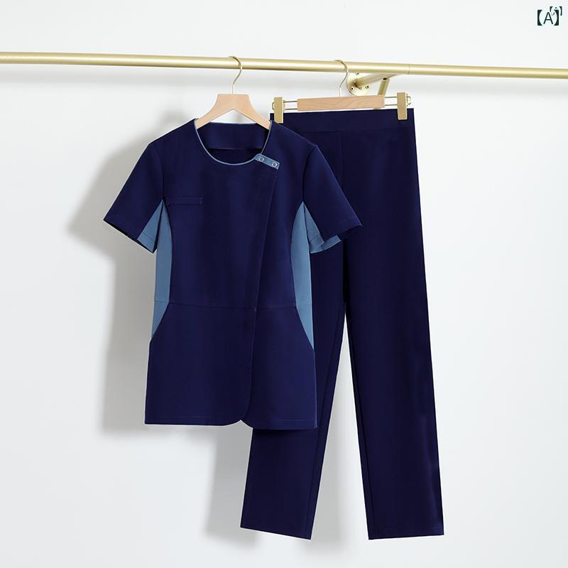 レディース チュニック　オシャレ　仕事着　かわいい 半袖 手洗い 服 手術 室 レディース 韓国 ハンド ..