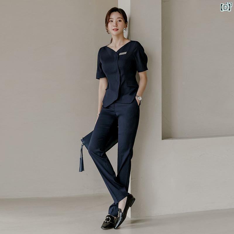 レディース チュニック　オシャレ　仕事着　かわいい 韓国 ビジネス 服装 スーツ 整形 外科 病院 フロント コンサルタント 制服 美容室 マネージャー 美容師 作業着 レディース