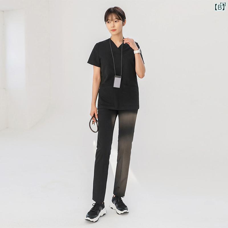 レディース チュニック　オシャレ　仕事着　かわいい 外科用 手洗い 服 歯科 医 美容 ブラシ 手 医療 作業着 韓国 メンズレディース 半袖 耐久性 スーツ