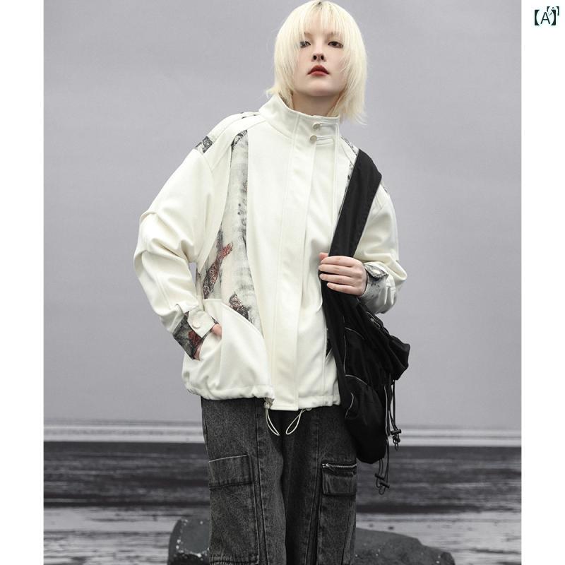 レディース　レディース　ファッション　オシャレ　　モダン　海外風 中華風 プリントコットン 服 レディース 冬 取り外し 可能 ライナー 2 着 スプライシング 厚手 ジャケット