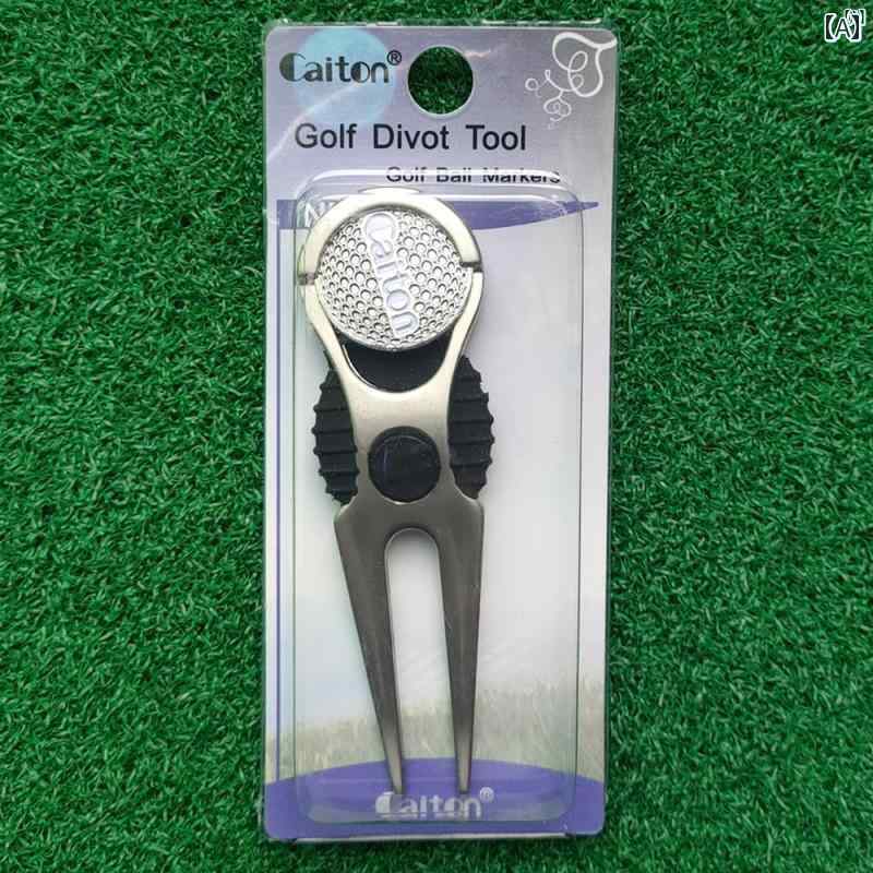 マーク 付き ゴルフ グリーン フォーク 用品 アクセサリー リペアラー