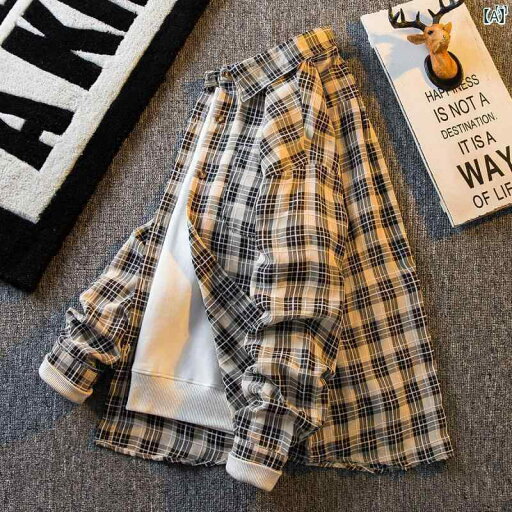メンズ ファッショオン オシャレ カジュアル 男性 HPCP レトロ チェック柄 シャツ 長袖 秋 薄手 ハイエンド 服 メンズ ファッショオン オシャレ カジュアル 男性 HPCP レトロ チェック柄 シャツ 長袖 秋 薄手 ハイエンド 服