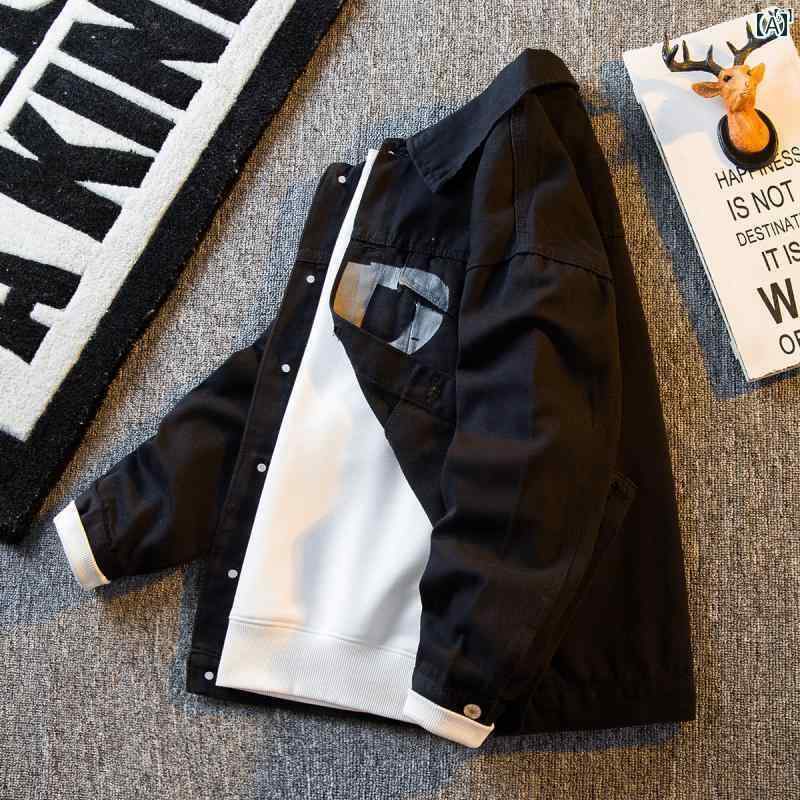 メンズ　ファッショオン　オシャレ　カジュアル　男性 HPCP アメリカ ストリート レター 落書き プリントデニム ジャケット 春秋 ファッション カジュアル