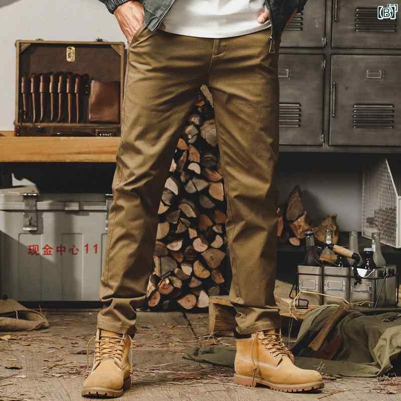 メンズ　ファッショオン　オシャレ　カジュアル　男性 ジェイ レノ アメリカン レトロ 春 パンツ スリム 春秋 シンプル ストレート