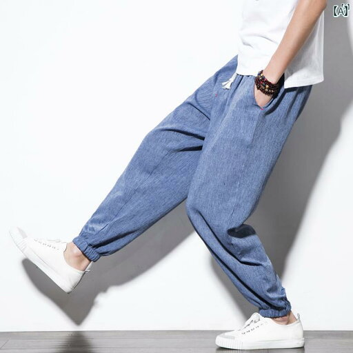 メンズ ファッショオン オシャレ カジュアル 男性 リネン パンツ 夏 中華風 薄手 九分丈 通気性 ロングレッグ メンズ ファッショオン オシャレ カジュアル 男性 リネン パンツ 夏 中華風 薄手 九分丈 通気性 ロングレッグ