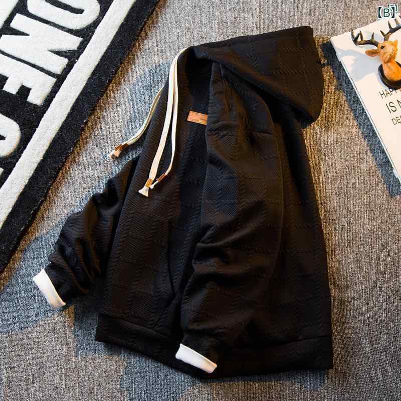 メンズ ファッショオン オシャレ カジュアル 男性 ヘビーウェイト アメリカン レトロ ワッフル スウェットシャツ メンズ 春秋 ハイエンド フード付き ジャケット