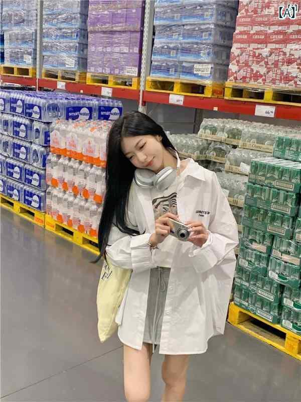 レディース　ファッション　レディース　オシャレ　かわいい　綺麗　上品 刺繍入り 塩 シャツ ジャケッ..