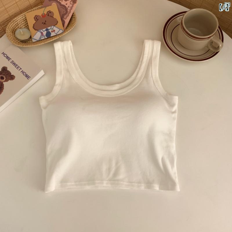 レディース　ファッション　レディース　オシャレ　かわいい　綺麗　上品 夏 インナーウェア ノースリーブ 露出 防止 スポーツ アウターウェア スタイリッシュ ガール 胸パッド付き 美しい バック ベスト サスペンダー トップ