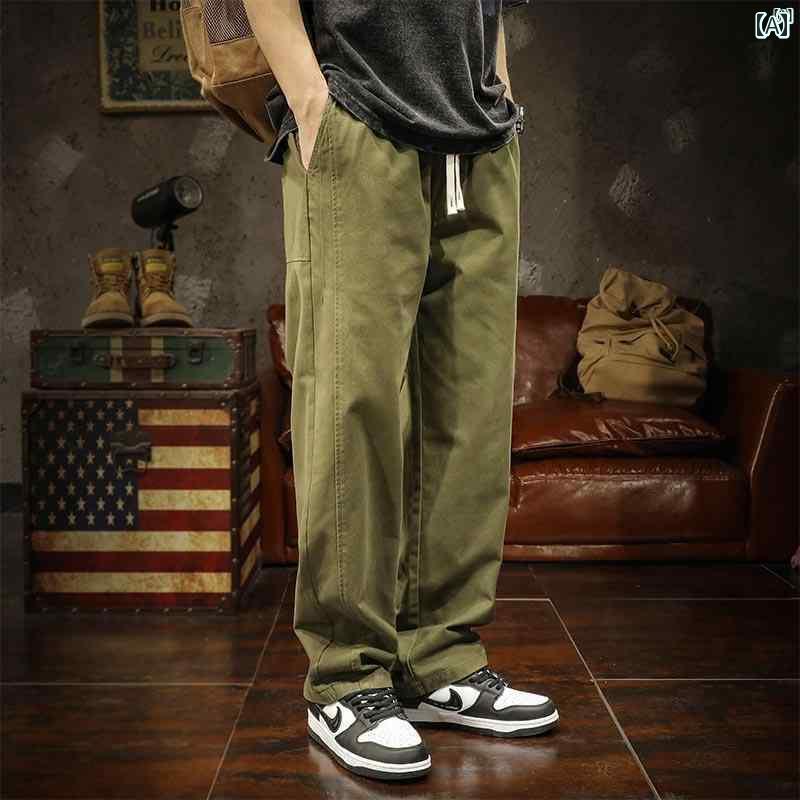 メンズ　ファッショオン　オシャレ　カジュアル　男性 アメリカン ヘビーウェイト レトロ オーバー オール 秋 ストレート パンツ コットン 品質(4)