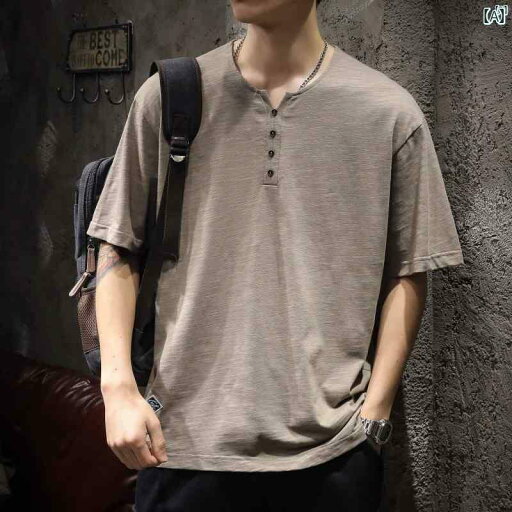 メンズ ファッショオン オシャレ カジュアル 男性 アメリカン ヘンリー カラー ポロシャツ 半袖 Tシャツ 夏 たり 大きいサイズ コットン メンズ ファッショオン オシャレ カジュアル 男性 アメリカン ヘンリー カラー ポロシャツ 半袖 Tシャツ 夏 たり 大きいサイズ コットン