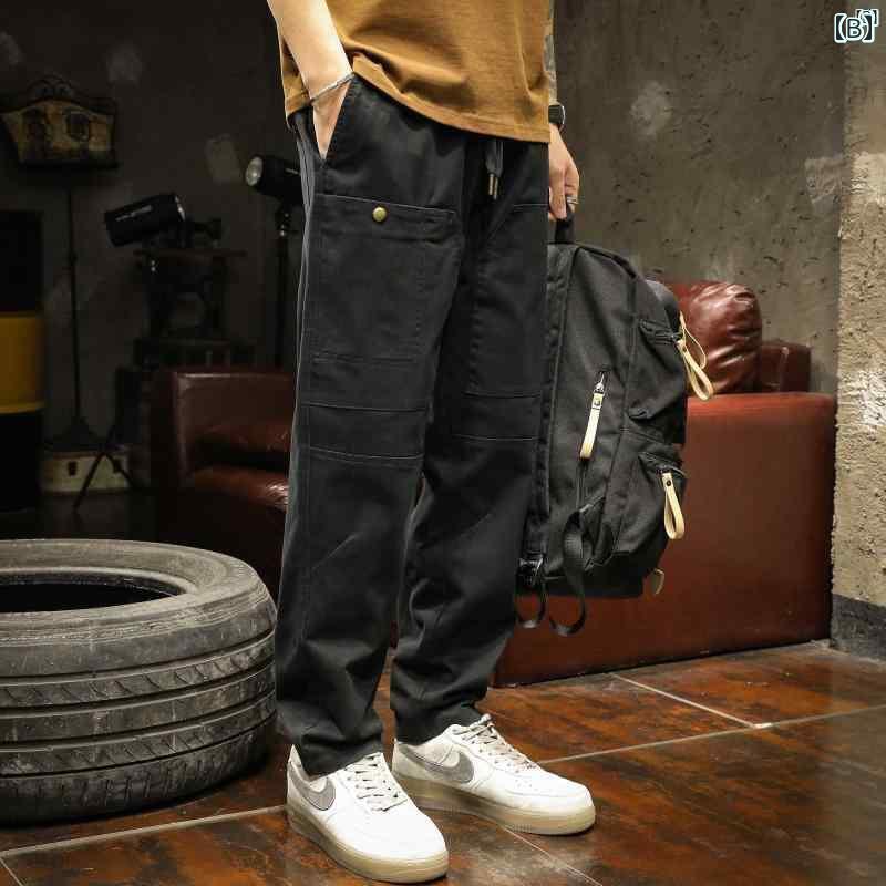 メンズ　ファッショオン　オシャレ　カジュアル　男性 高級感 パンツ 春秋 ストレート レッグ パンツ アメリカン レトロ オーバー オールコットン