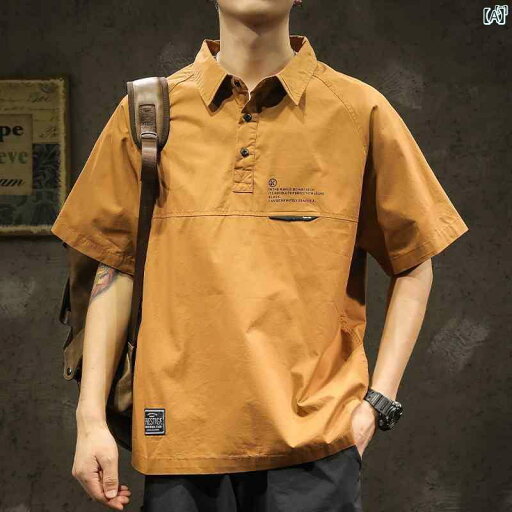 メンズ ファッショオン オシャレ カジュアル 男性 アメリカン レトロ ワークシャツ アイビー 半袖 Tシャツ 襟 サマー ポロ メンズ ファッショオン オシャレ カジュアル 男性 アメリカン レトロ ワークシャツ アイビー 半袖 Tシャツ 襟 サマー ポロ