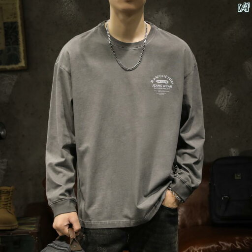 メンズ ファッショオン オシャレ カジュアル 男性 Lujiebang ウォッシュド レトロ ヘビー 280 グラム コットン 長袖 Tシャツ 春秋冬 トレーナー メンズ ファッショオン オシャレ カジュアル 男性 Lujiebang ウォッシュド レトロ ヘビー 280 グラム コットン 長袖 Tシャツ 春秋冬 トレーナー
