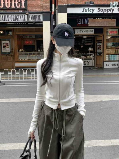 レディース ファッション レディース オシャレ かわいい 綺麗 上品 ウエスト 長袖 タイト フィッシュボーン トップ 春先 シック ショート スリム スポーツ ホワイト Tシャツ カジュアル ジャケット レディース ファッション レディース オシャレ かわいい 綺麗 上品 ウエスト 長袖 タイト フィッシュボーン トップ 春先 シック ショート スリム スポーツ ホワイト Tシャツ カジュアル ジャケット