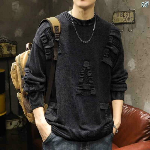 メンズ ファッショオン オシャレ カジュアル 男性 秋冬 男性用 アメリカン レトロ ダメージ ヘビーウェイト セーター 厚手 暖かい メンズニット ボトム シャツ メンズ ファッショオン オシャレ カジュアル 男性 秋冬 男性用 アメリカン レトロ ダメージ ヘビーウェイト セーター 厚手 暖かい メンズニット ボトム シャツ