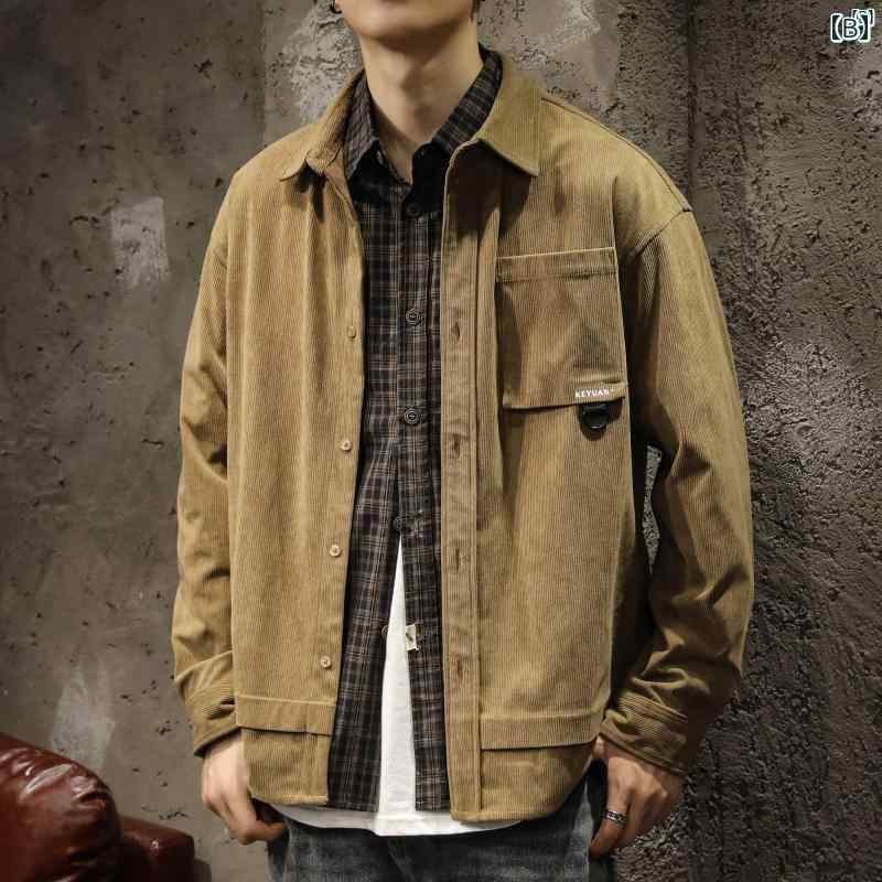メンズ　ファッショオン　オシャレ　カジュアル　男性 コーデュロイシャツ メンズ 長袖 秋冬 ハイエンド シャツ たり 大きいサイズ カジュアル ワークウェア ジャケット 男性用