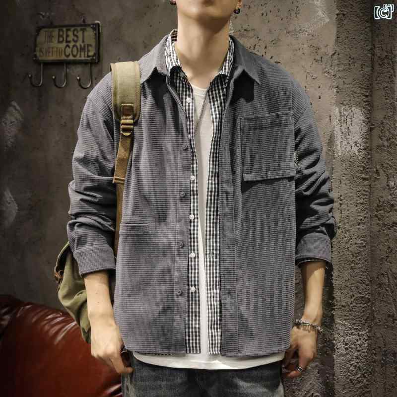 メンズ　ファッショオン　オシャレ　カジュアル　男性 コーデュロイシャツ メンズ 長袖 秋冬 ハイエンド シャツ たり 大きいサイズ カジュアル ワークウェア ジャケット 男性用